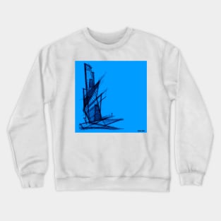 architectural drawing in ecopop style art Crewneck Sweatshirt